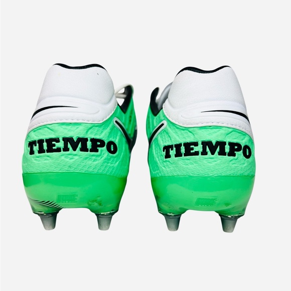 Nike Tiempo Legend VI SG PRO 819680-103 White/Green Metal Soccer Cleats Size 7